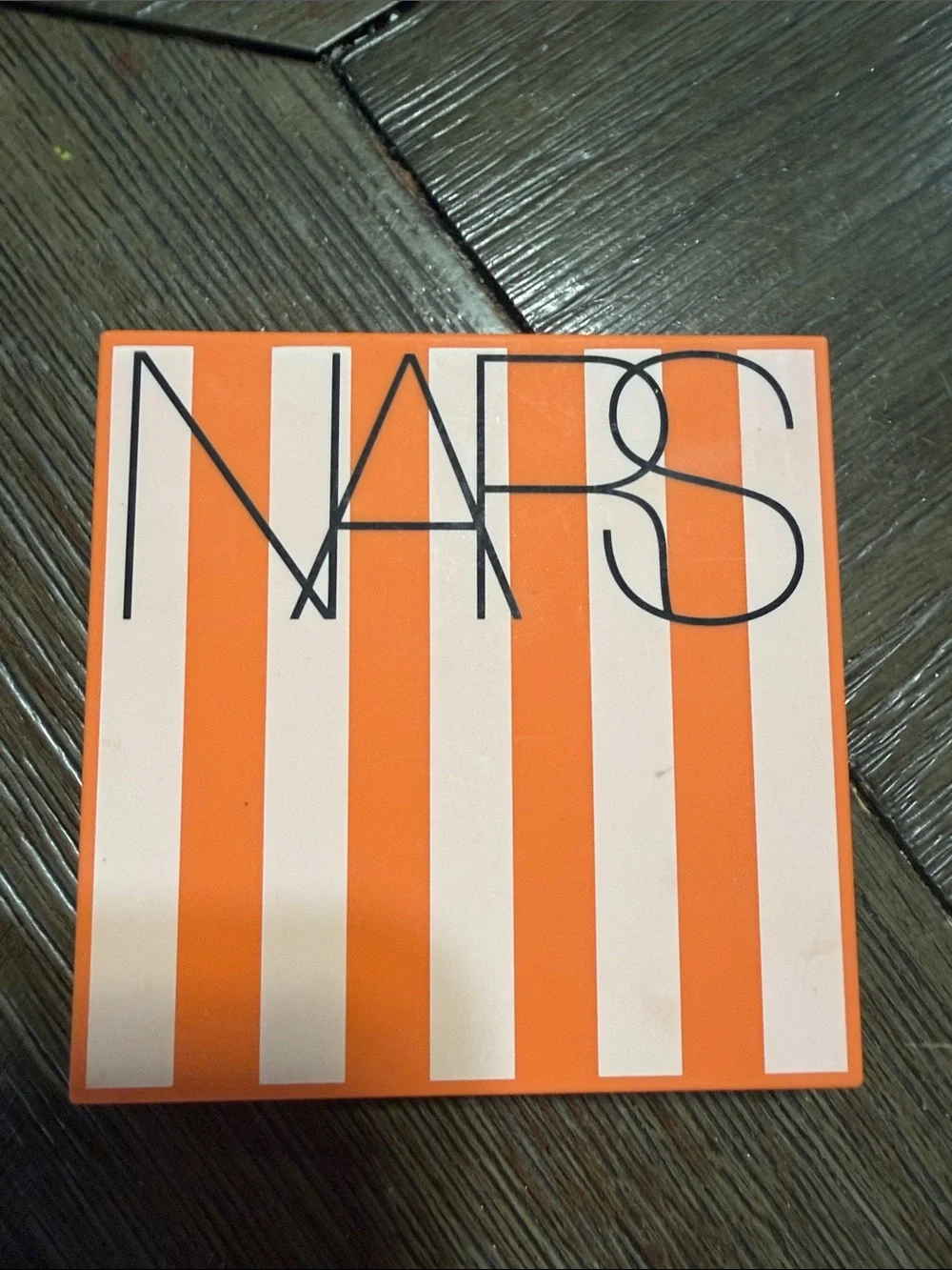 NARS Striped Compact — Orange & White Bold Logo